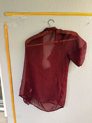 Pull & Bear blouse burgundy airy with lace and geometric pattern medium like new