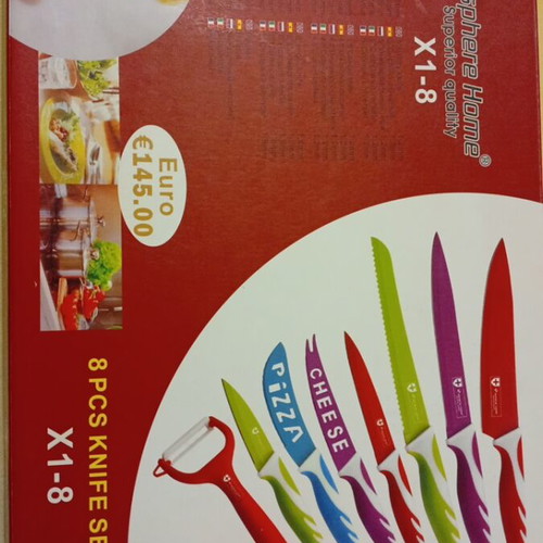 Knife set for bread, meat, cheese with peeler new