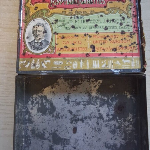 Papadopoulo Brothers metal tobacco box, 1900-1915, rare