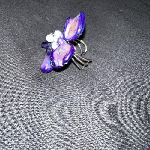 Handmade ring with amethyst and moonstone, new
