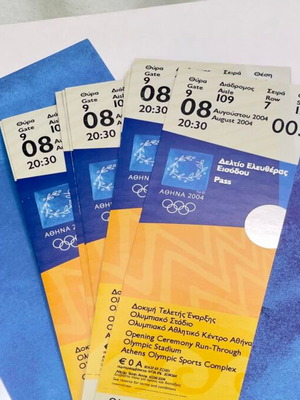 Athens 2004 Olympic Games invitation tickets, pack of 10, new