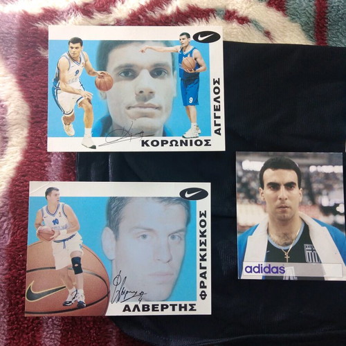 Nike postcard and Adidas card with autographs like new, 90s