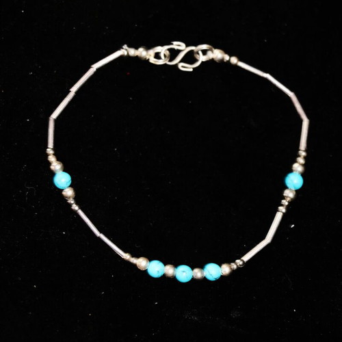 Bracelet chain with turquoise stones and 925 sterling silver SBTS153 new