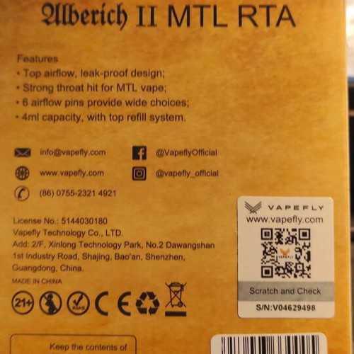 Alberich v2 MTL RTA black like new