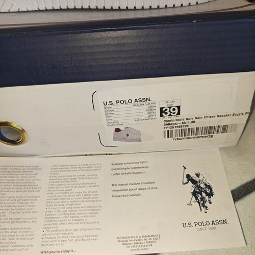 U.S. Polo Assn. sneakers new with tags, white and red, size 39