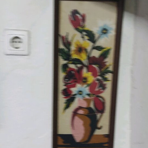 Hand-embroidered framed paintings set of 2 like new