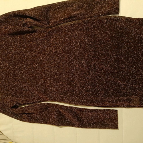 Glitter dress see-through with rhinestones brown like new