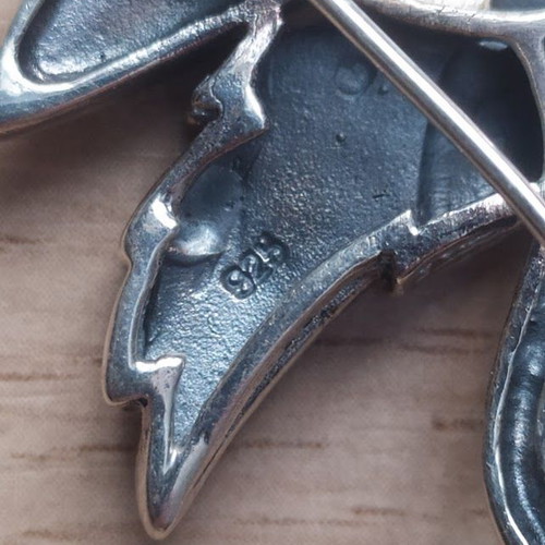 Silver swan brooch 925, vintage