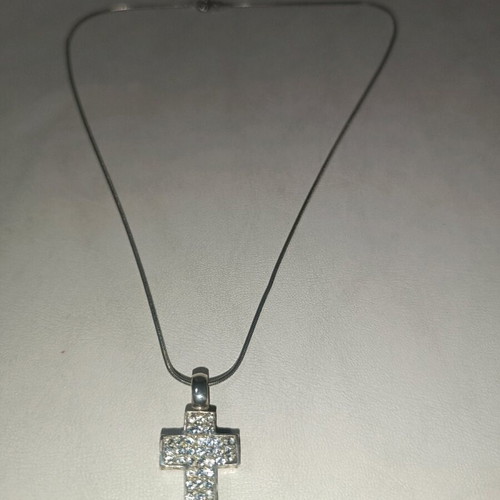 Silver cross 925 new with stones and 45 cm chain