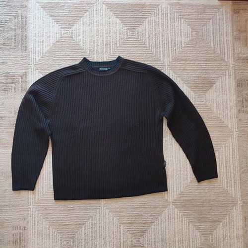 Blue Seven Men Sweater size L like new, dark brown knit