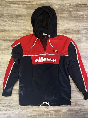 Ellesse vintage light windbreaker jacket for men XS used, red and black