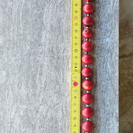 925 Silver Necklace with Natural Red Coral, New