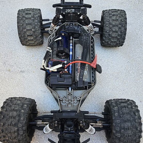 Traxxas Rustler 4x4 VXL RC car used with upgrades and lipo battery