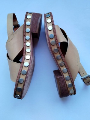 Allsaints Ruse leather cross sandals, light brown, size 39
