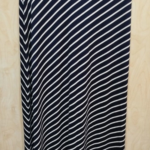 Striped maxi skirt like new, size M, navy blue and white