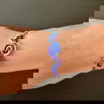  Χειροποίητο βραχιόλι macrame ρυθμιζόμενο σπιράλ σχέδιο μπλε