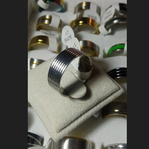 Unisex stainless steel ring size 19 new, durable