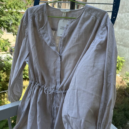 H&M Linen Blend Dress new, beige, size L