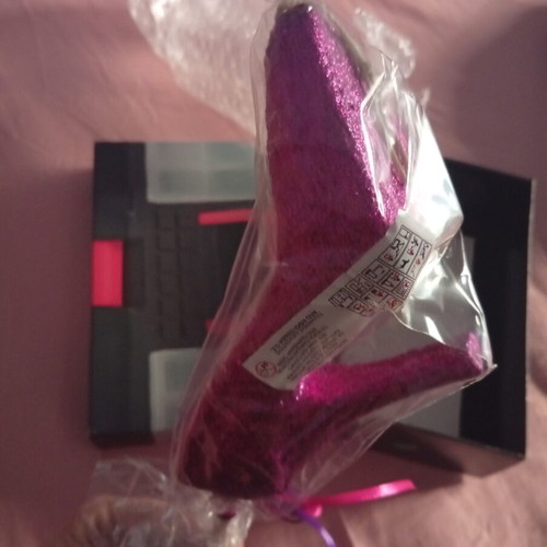 Purple Glitter Shoe Candle new