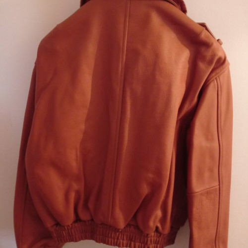 Leather bomber jacket like new, brown, XXL