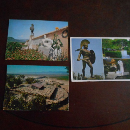 Leonidas - Thermopylae 3 cards and 10 statue photos used