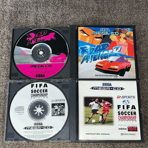 Sega Mega Drive 1 and Mega CD 2 used, complete set