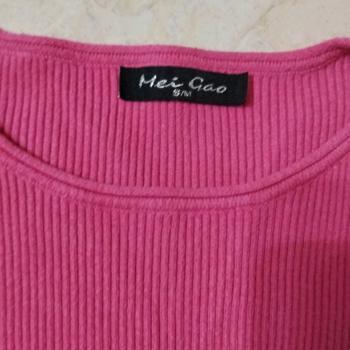Pink striped blouse like new, size M