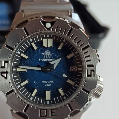Addiesdive men's automatic watch new, blue dial