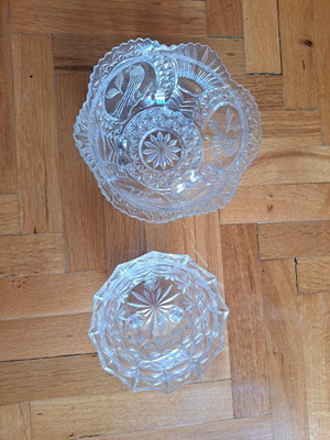 Crystal fondue bowls used, in good condition