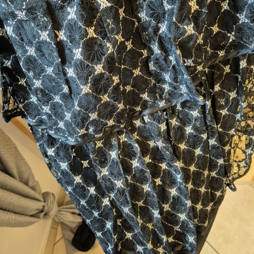 Vintage dress ’80s with sequins and lace black L like new