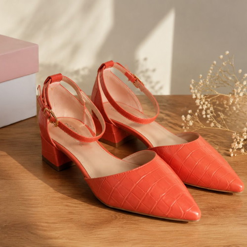 Bozikis coral croco pointed toe shoes size 38 new
