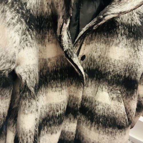 Pink Woman semi-long women's jacket size L, fur texture