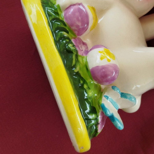 Easter porcelain egg holder new with bunny design