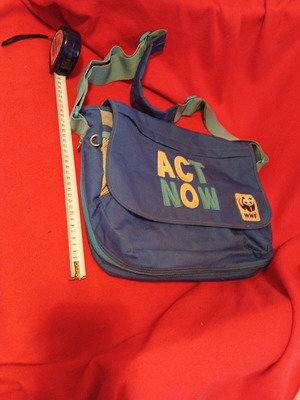 WWF "ACT NOW" blue school shoulder bag