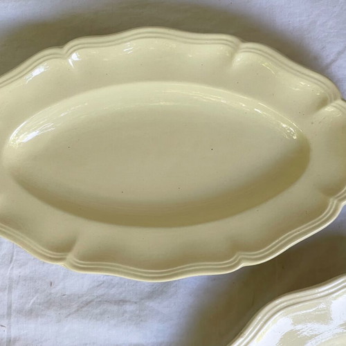 Digoin & Sarreguemines set used, 7 plates, large platter, appetizer dish