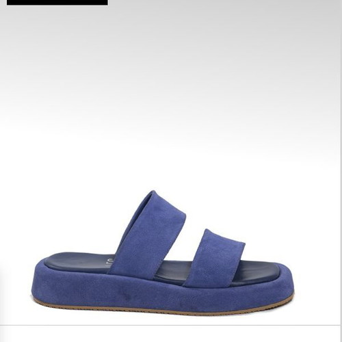 Tsitsivas Cobalt Blue Leather Flatform Mules Size 40 Used