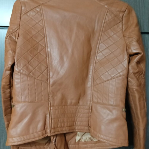 Therapy women's faux leather jacket size M 38 like new brown