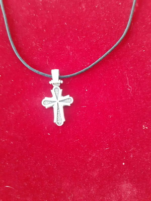 Σταυρός ασημένιος 925 ανδρικός μασίφ με κορδόνι, καινούργιο