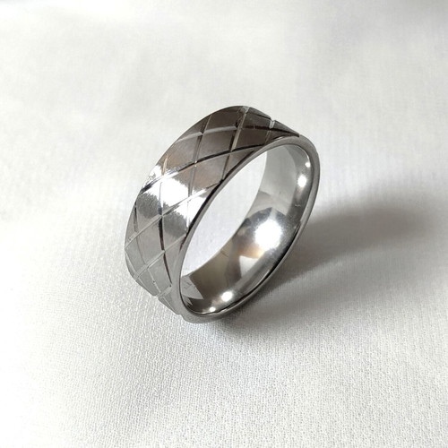 Steel men's ring with shapes new, diameter 23 cm