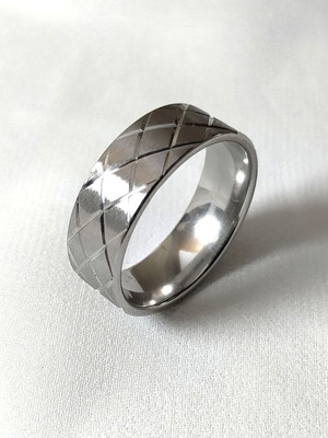 Steel men's ring with shapes new, diameter 23 cm