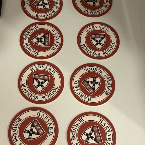 Harvard Business School mug like new with pencil and 4 coasters