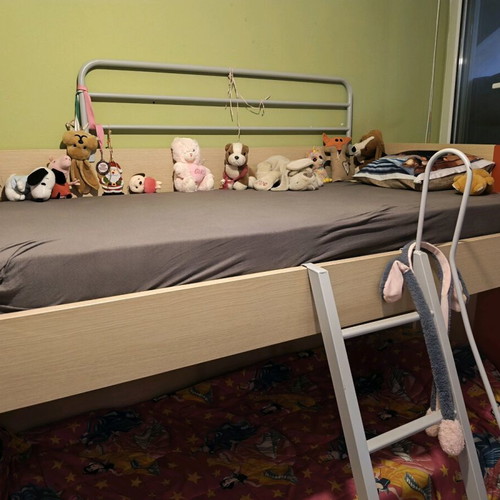Bunk bed 2 colors used with mattresses and ladder