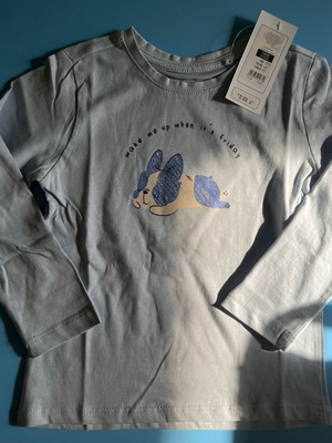 Long-sleeve shirt new for boy or girl 4 years old, blue, 104 cm