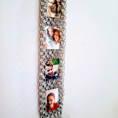Macrame frame handmade for 4 photos 9 centimeters