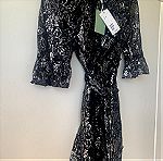  Mini black &silver lace dress
