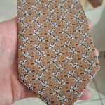 Hermes vintage silk brown tie