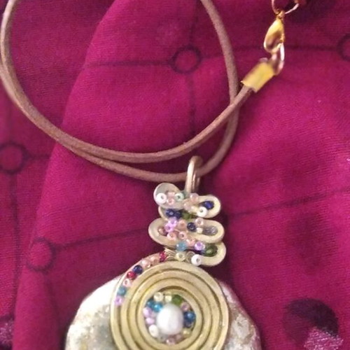 Handmade large pendant jewelry like new