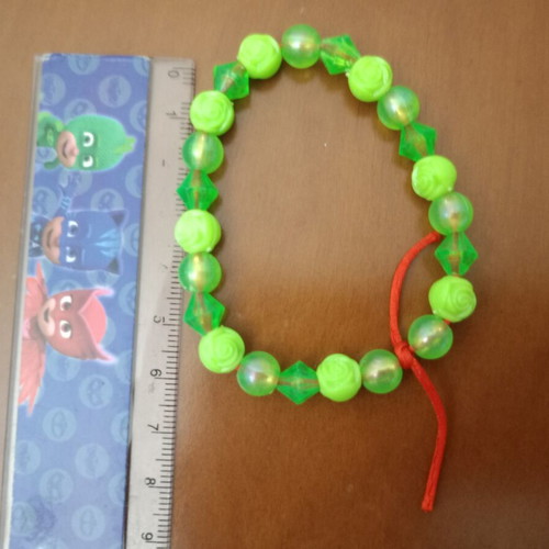 Handmade children's bracelets set of 2, colorful summer beads