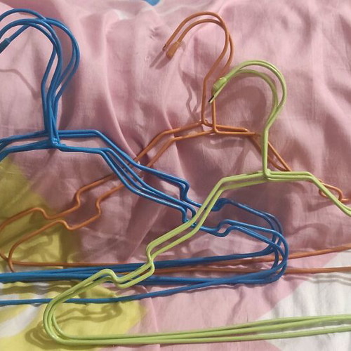 Children's hangers used, pack of 20, blue, green, orange