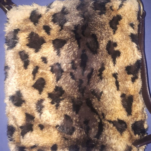 Valentino crossbody bag fur print animal like new, beige brown